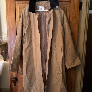 NWT! Old Navy Long Barn Coat with Black Corduroy Collar
